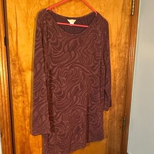 Christopher & Banks Deep Purple/brown Textured Top